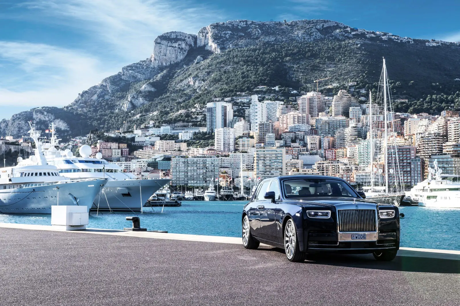Falcon chauffeur car on a coastal road